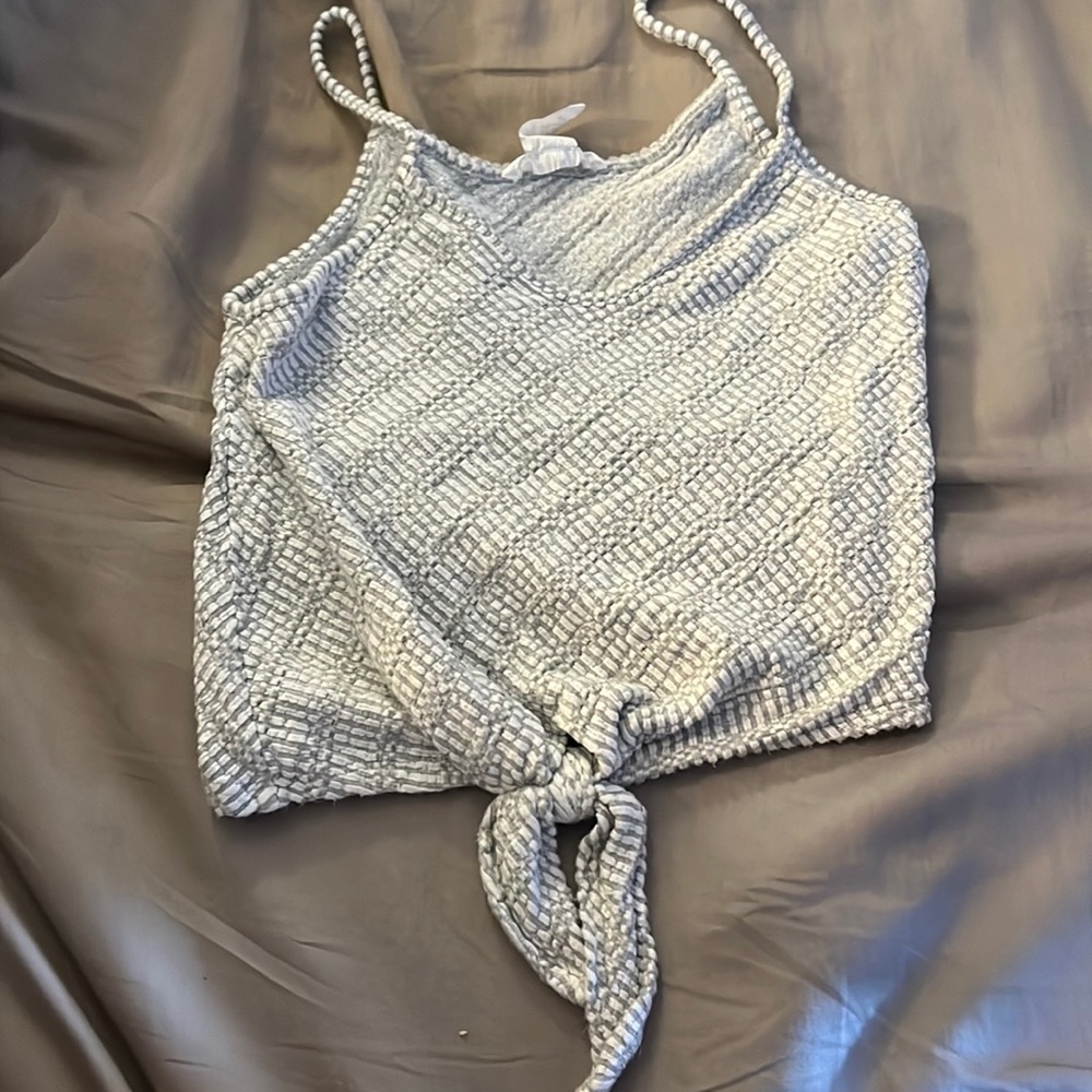 Grey and White Tank Top
